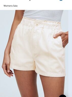 Madewell Off-White Elastic Waist Shorts